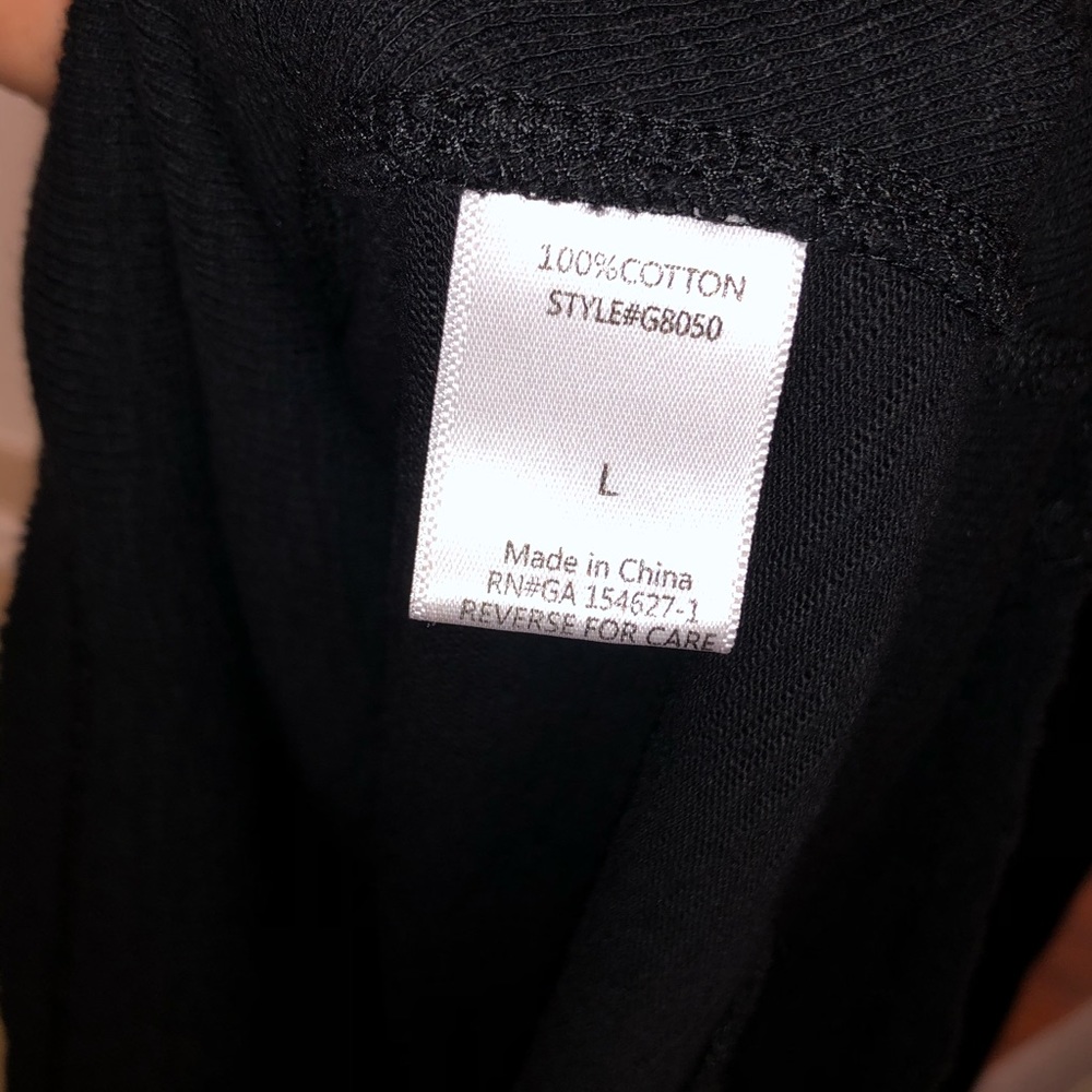 Black T-shirt dress with hi-low raw edge hem - Picture 8 of 8